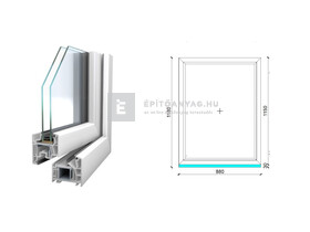 Königablak Veka 76 MD 2r üv FIX 90x120 cm fehér ablak