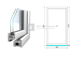 Königablak Veka 76 MD 2r üv FIX 90x150 cm fehér ablak