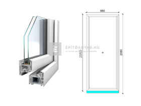 Königablak Veka 76 MD 2r üv FIX 90x210 cm fehér ablak