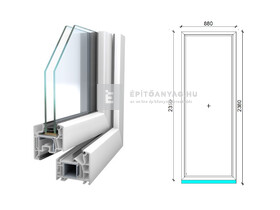 Königablak Veka 76 MD 2r üv FIX 90x240 cm fehér ablak