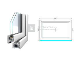 Königablak Veka 76 MD 2r üv FIX 90x60 cm fehér ablak