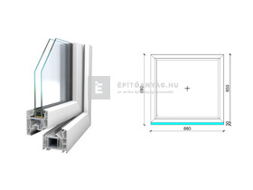 Königablak Veka 76 MD 2r üv FIX 90x90 cm fehér ablak