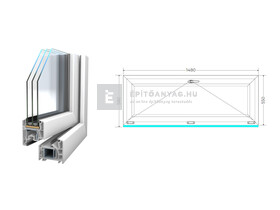 Königablak Veka 76 MD 3r üv B 150x60 cm fehér ablak