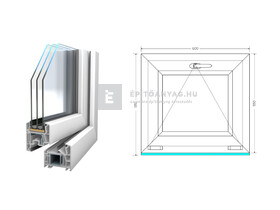 Königablak Veka 76 MD 3r üv FIX 120x150 cm fehér ablak