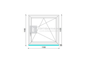 Königablak Veka 76 MD 3r üv BNY 120x120 cm jobb fehér ablak