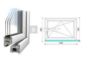 Königablak Veka 76 MD 3r üv BNY 120x90 cm jobb fehér ablak