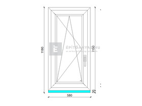 Königablak Veka 76 MD 3r üv BNY 60x120 cm bal fehér ablak