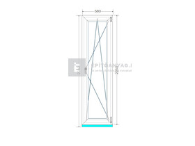 Königablak Veka 76 MD 3r üv BNY 60x210 cm jobb fehér ablak