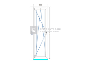 Königablak Veka 76 MD 3r üv BNY 60x210 cm bal fehér ablak