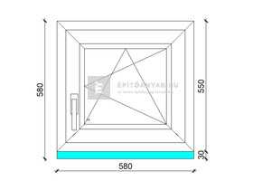 Königablak Veka 76 MD 3r üv BNY 60x60 cm jobb fehér ablak Königablak Veka 76 MD 3r üv BNY 60x60 cm jobb fehér ablak