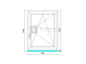 Königablak Veka 76 MD 3r üv BNY 90x120 cm jobb fehér ablak Königablak Veka 76 MD 3r üv BNY 90x120 cm jobb fehér ablak