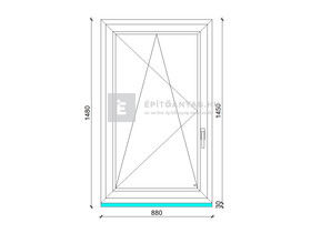 Königablak Veka 76 MD 3r üv BNY 90x150 cm bal fehér ablak Königablak Veka 76 MD 3r üv BNY 90x150 cm bal fehér ablak