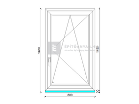 Königablak Veka 76 MD 3r üv BNY 90x150 cm jobb fehér ablak Königablak Veka 76 MD 3r üv BNY 90x150 cm jobb fehér ablak