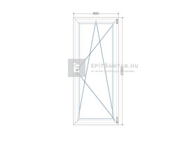 Königablak Veka 76 MD 3r üv BNY 90x210 cm jobb fehér erkélyajtó