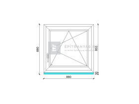 Königablak Veka 76 MD 3r üv BNY 90x90 cm jobb fehér ablak Königablak Veka 76 MD 3r üv BNY 90x90 cm jobb fehér ablak
