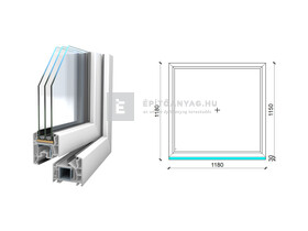 Königablak Veka 76 MD 3r üv FIX 120x120 cm fehér ablak