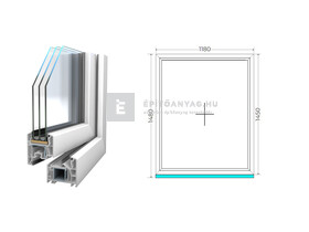 Königablak Veka 76 MD 3r üv FIX 120x150 cm fehér ablak