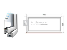 Königablak Veka 76 MD 3r üv FIX 120x60 cm fehér ablak
