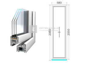 Königablak Veka 76 MD 3r üv FIX 60x210 cm fehér ablak