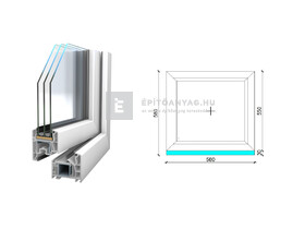 Königablak Veka 76 MD 3r üv FIX 60x60 cm fehér ablak