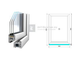 Königablak Veka 76 MD 3r üv FIX 60x90 cm fehér ablak Königablak Veka 76 MD 3r üv FIX 60x90 cm fehér ablak