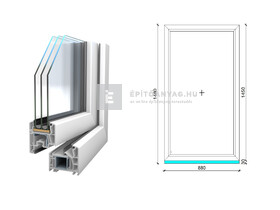 Königablak Veka 76 MD 3r üv FIX 90x150 cm fehér ablak