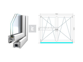 Königablak Veka 76 MD 2r üv BNY-BNY 170x145 cm fehér kétszárnyú tokosztott ablak Königablak Veka 76 MD 2r üv BNY-BNY 170x145 cm fehér kétszárnyú tokosztott ablak