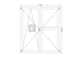 Königablak Veka 76 MD 2r üv NY-BNY 180x210 cm bal fehér kétszárnyú váltószárnyas erkélyajtó Königablak Veka 76 MD 2r üv NY-BNY 180x210 cm bal fehér kétszárnyú váltószárnyas erkélyajtó