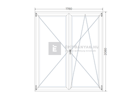 Königablak Veka 76 MD 2r üv NY-BNY 180x210 cm jobb fehér kétszárnyú váltószárnyas erkélyajtó