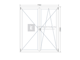 Königablak Veka 76 MD 2r üv NY-BNY 180x210 cm jobb fehér kétszárnyú váltószárnyas erkélyajtó Königablak Veka 76 MD 2r üv NY-BNY 180x210 cm jobb fehér kétszárnyú váltószárnyas erkélyajtó