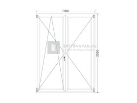 Königablak Veka 76 MD 2r üv NY-BNY 180x240 cm bal fehér kétszárnyú váltószárnyas erkélyajtó