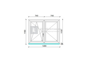 Königablak Veka 76 MD 3r üv NY-BNY 150x120 cm bal fehér kétszárnyú váltószárnyas ablak