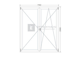 Königablak Veka 76 MD 3r üv NY-BNY 180x210 cm jobb fehér kétszárnyú váltószárnyas erkélyajtó Königablak Veka 76 MD 3r üv NY-BNY 180x210 cm jobb fehér kétszárnyú váltószárnyas erkélyajtó