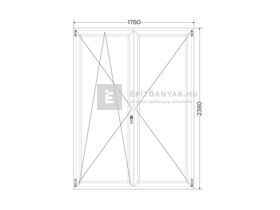 Königablak Veka 76 MD 3r üv NY-BNY 180x240 cm bal fehér kétszárnyú váltószárnyas erkélyajtó Königablak Veka 76 MD 3r üv NY-BNY 180x240 cm bal fehér kétszárnyú váltószárnyas erkélyajtó