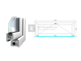 Königablak Veka 82 MD 3r üv B 150x60 cm fehér ablak