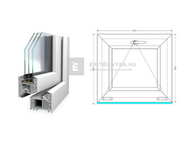 Königablak Veka 82 MD 3r üv FIX 120x150 cm fehér ablak