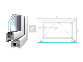 Königablak Veka 82 MD 3r üv B 90x60 cm fehér ablak