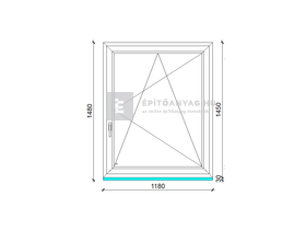 Königablak Veka 82 MD 3r üv BNY 120x150 cm jobb fehér ablak