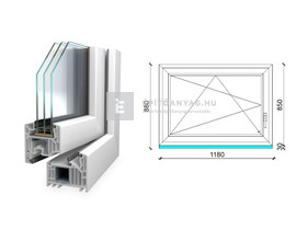 Königablak Veka 82 MD 3r üv BNY 120x90 cm bal fehér ablak