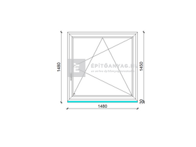 Königablak Veka 82 MD 3r üv BNY 150x150 cm jobb fehér ablak Königablak Veka 82 MD 3r üv BNY 150x150 cm jobb fehér ablak