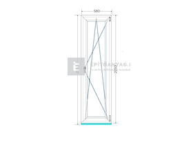Königablak Veka 82 MD 3r üv BNY 60x210 cm jobb fehér ablak Königablak Veka 82 MD 3r üv BNY 60x210 cm jobb fehér ablak