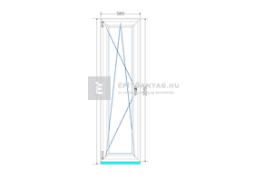 Königablak Veka 82 MD 3r üv BNY 60x210 cm bal fehér ablak