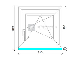 Königablak Veka 82 MD 3r üv BNY 60x60 cm jobb fehér ablak Königablak Veka 82 MD 3r üv BNY 60x60 cm jobb fehér ablak