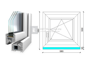 Königablak Veka 82 MD 3r üv BNY 60x60 cm jobb fehér ablak