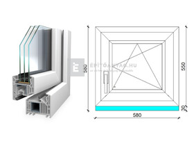 Königablak Veka 82 MD 3r üv BNY 60x60 cm jobb fehér ablak Königablak Veka 82 MD 3r üv BNY 60x60 cm jobb fehér ablak