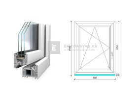 Königablak Veka 82 MD 3r üv BNY 90x120 cm bal fehér ablak