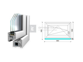 Königablak Veka 82 MD 3r üv BNY 90x60 cm bal fehér ablak