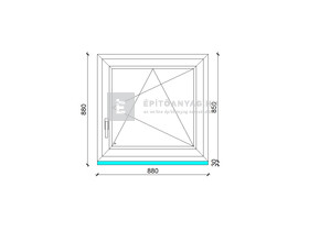 Königablak Veka 82 MD 3r üv BNY 90x90 cm jobb fehér ablak Königablak Veka 82 MD 3r üv BNY 90x90 cm jobb fehér ablak