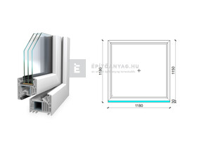 Königablak Veka 82 MD 3r üv FIX 120x120 cm fehér ablak