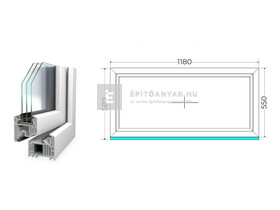 Königablak Veka 82 MD 3r üv FIX 120x60 cm fehér ablak
